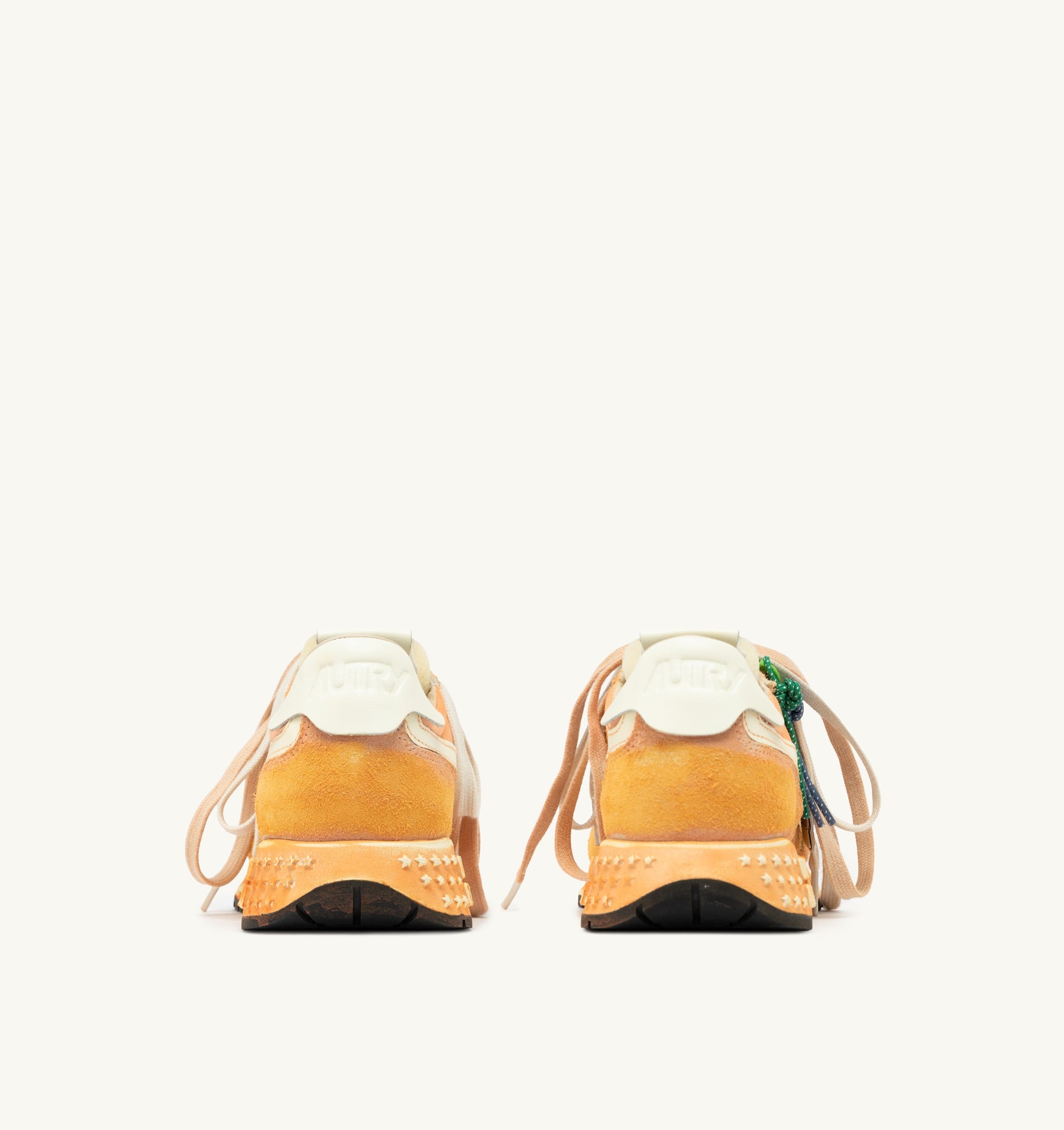 SNEAKERS REELWIND SUPER VINTAGE IN SUEDE E NYLON BIANCO E ARANCIONE