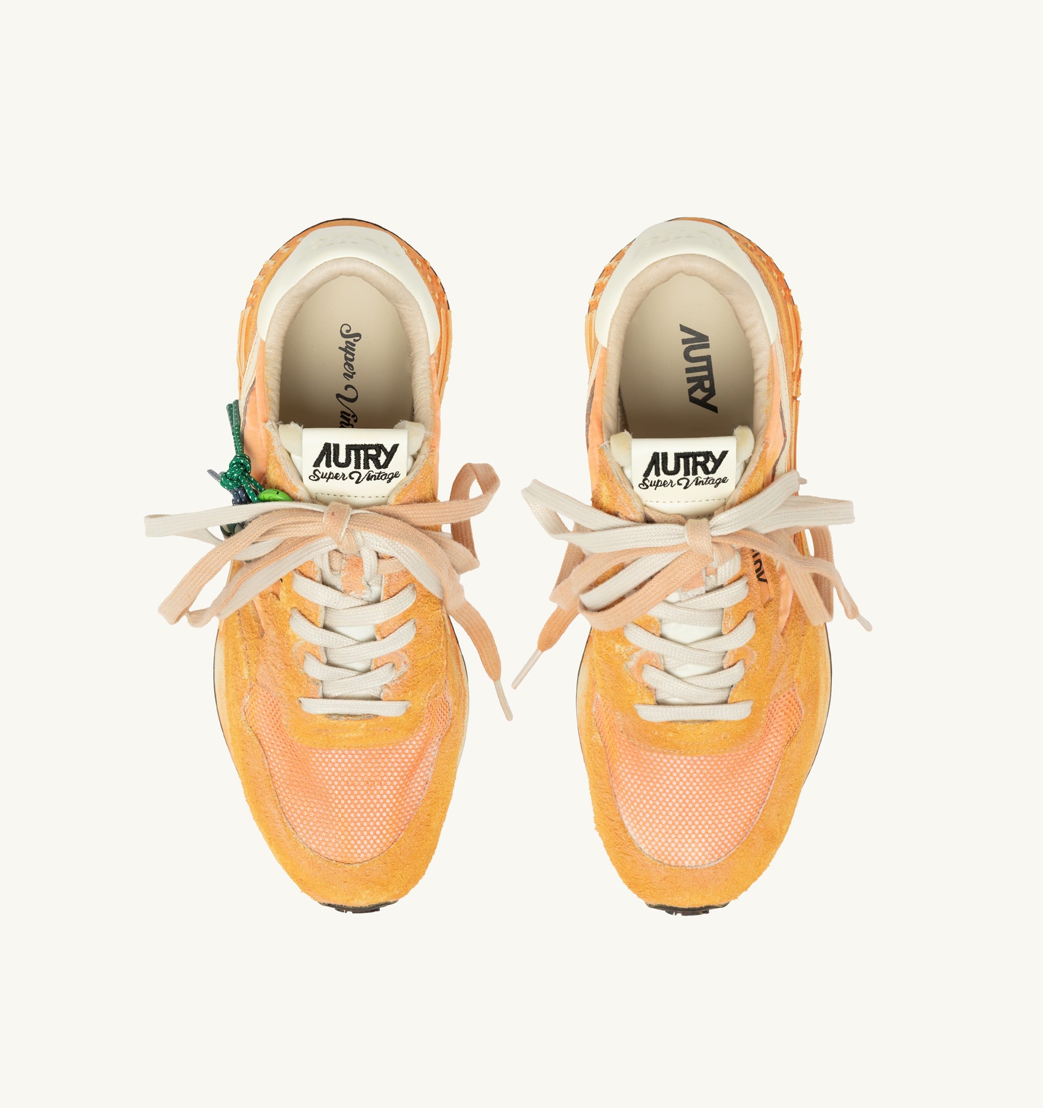 SNEAKERS REELWIND SUPER VINTAGE IN SUEDE E NYLON BIANCO E ARANCIONE