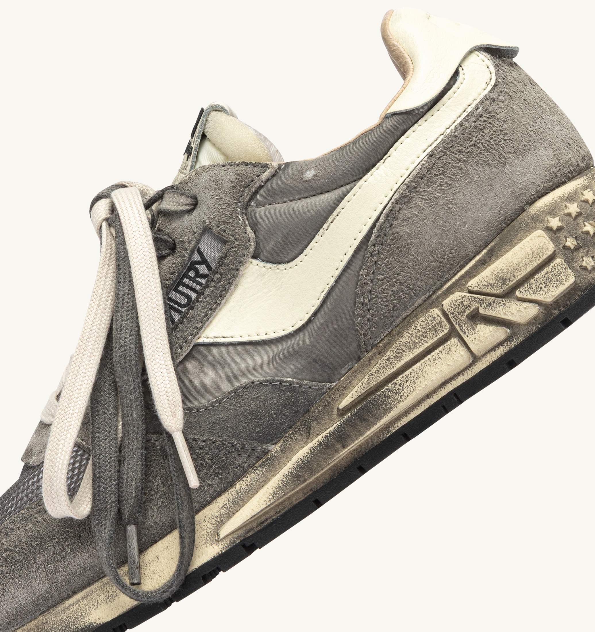 SNEAKERS REELWIND SUPER VINTAGE IN SUEDE E NYLON BIANCO E NERO