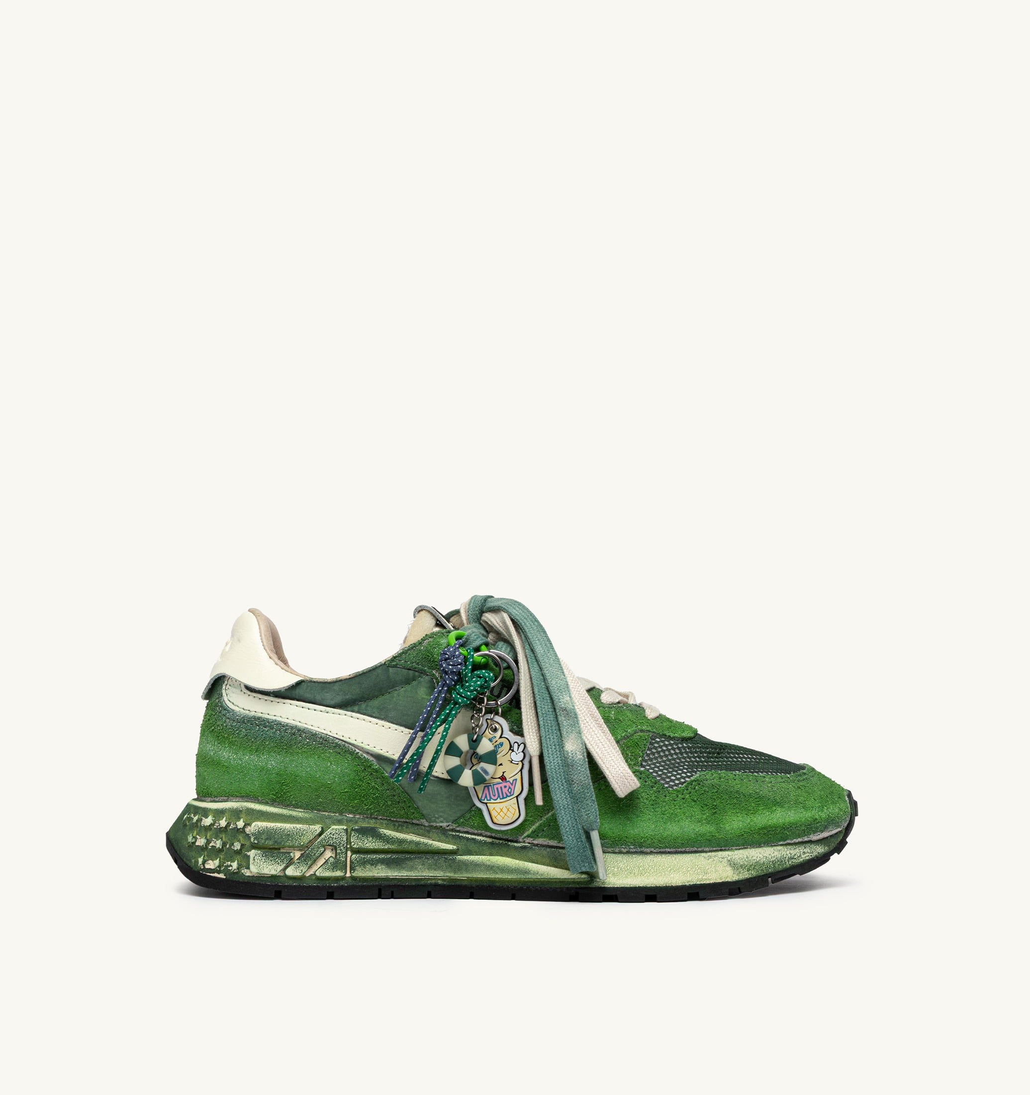 SNEAKERS REELWIND SUPER VINTAGE IN SUEDE E NYLON BIANCO E VERDE