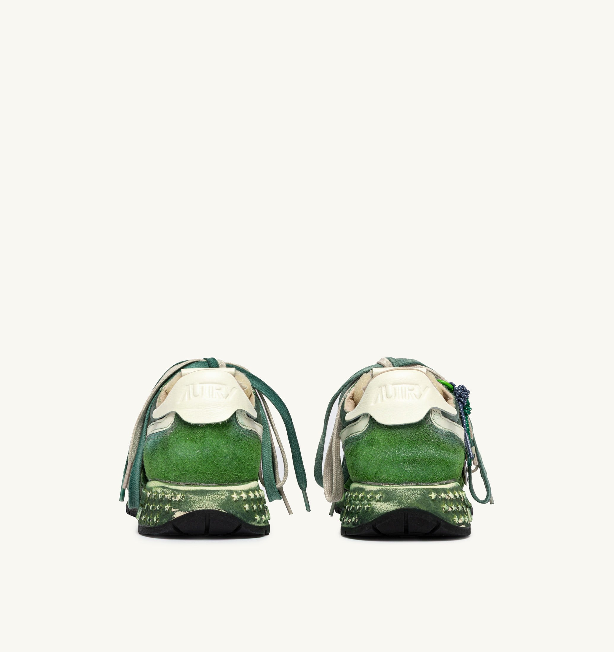 SNEAKERS REELWIND SUPER VINTAGE IN SUEDE E NYLON BIANCO E VERDE