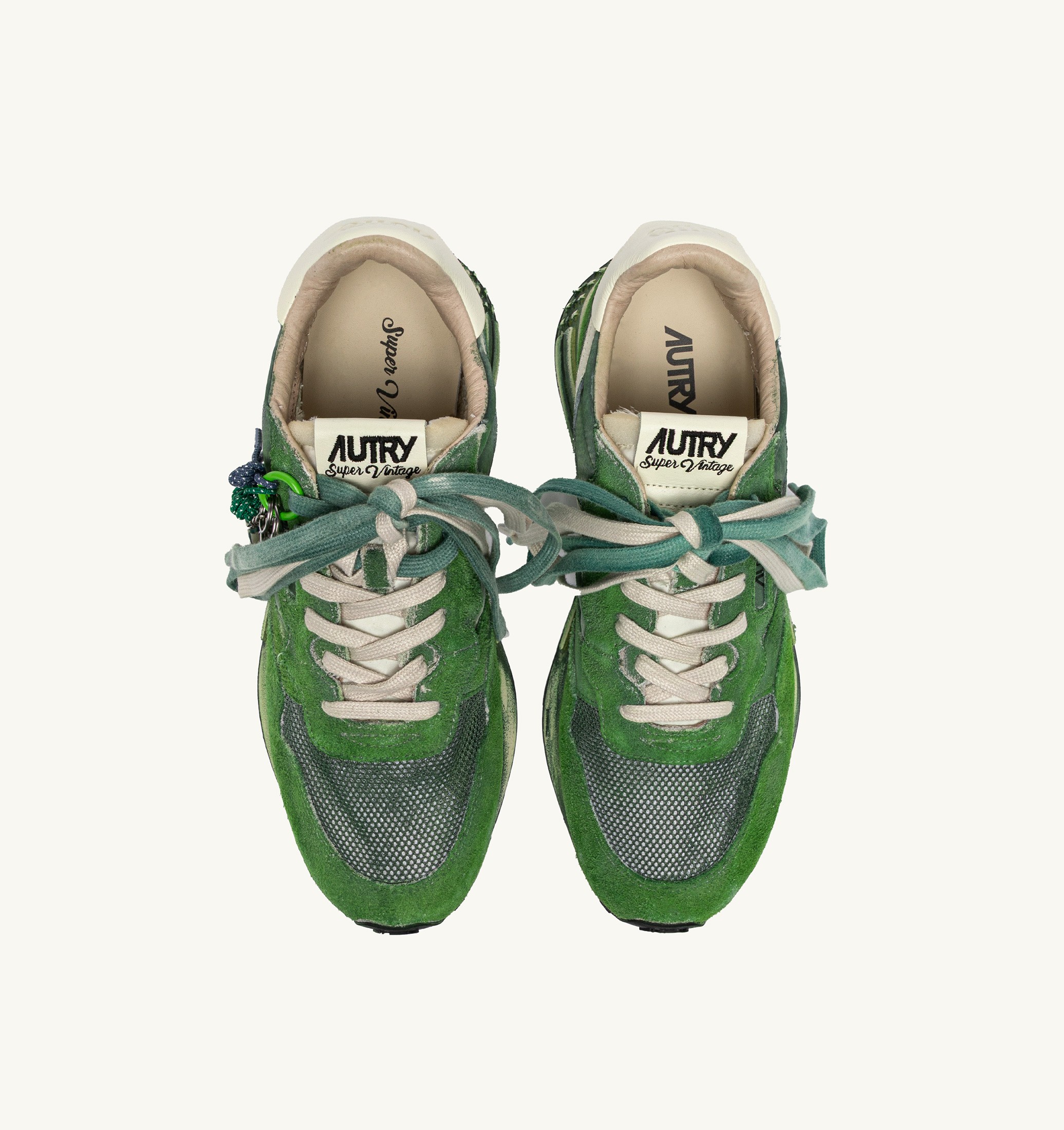 SNEAKERS REELWIND SUPER VINTAGE IN SUEDE E NYLON BIANCO E VERDE
