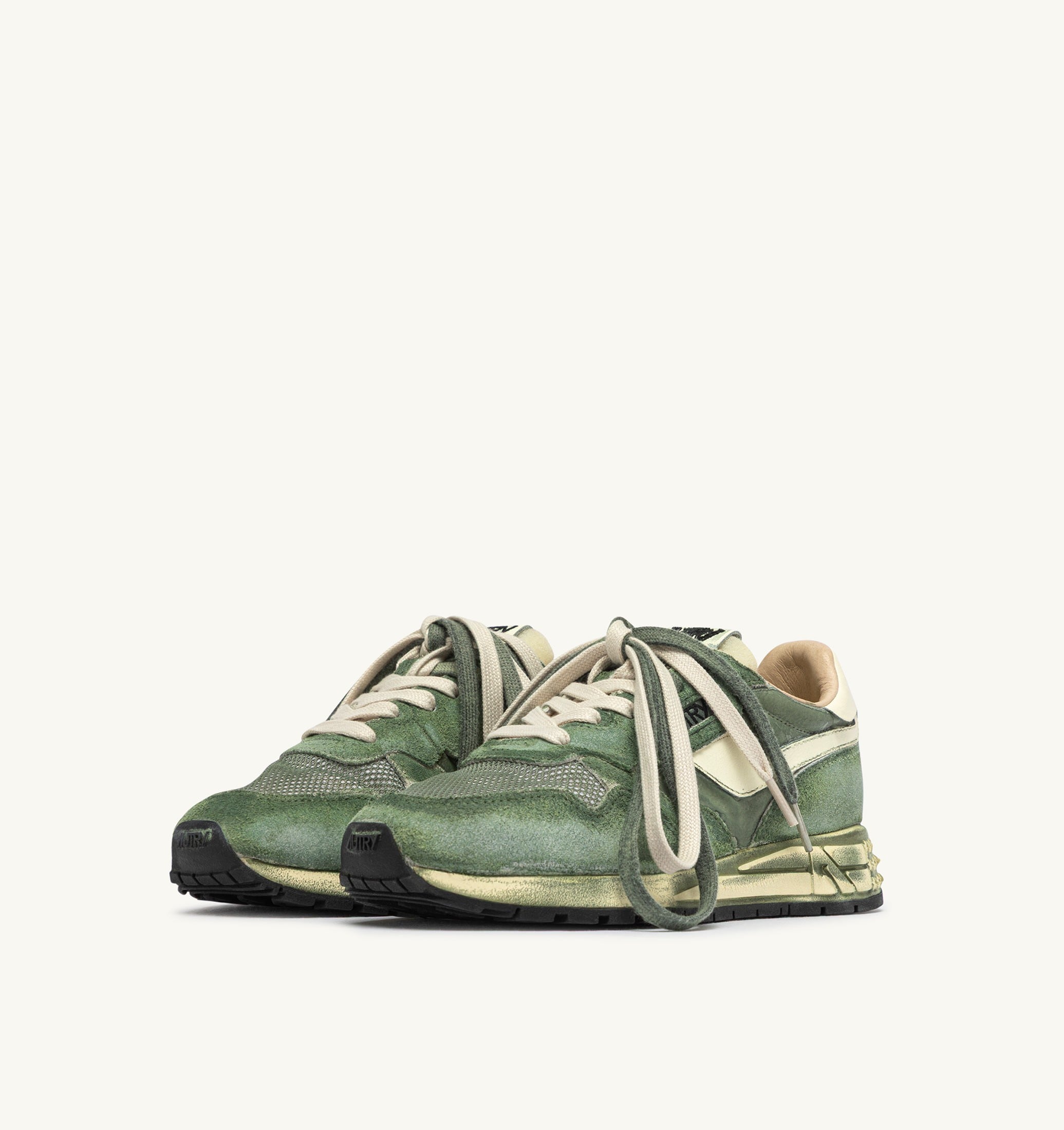SNEAKERS REELWIND SUPER VINTAGE IN SUEDE E NYLON LEPRECHAUN E BIANCO