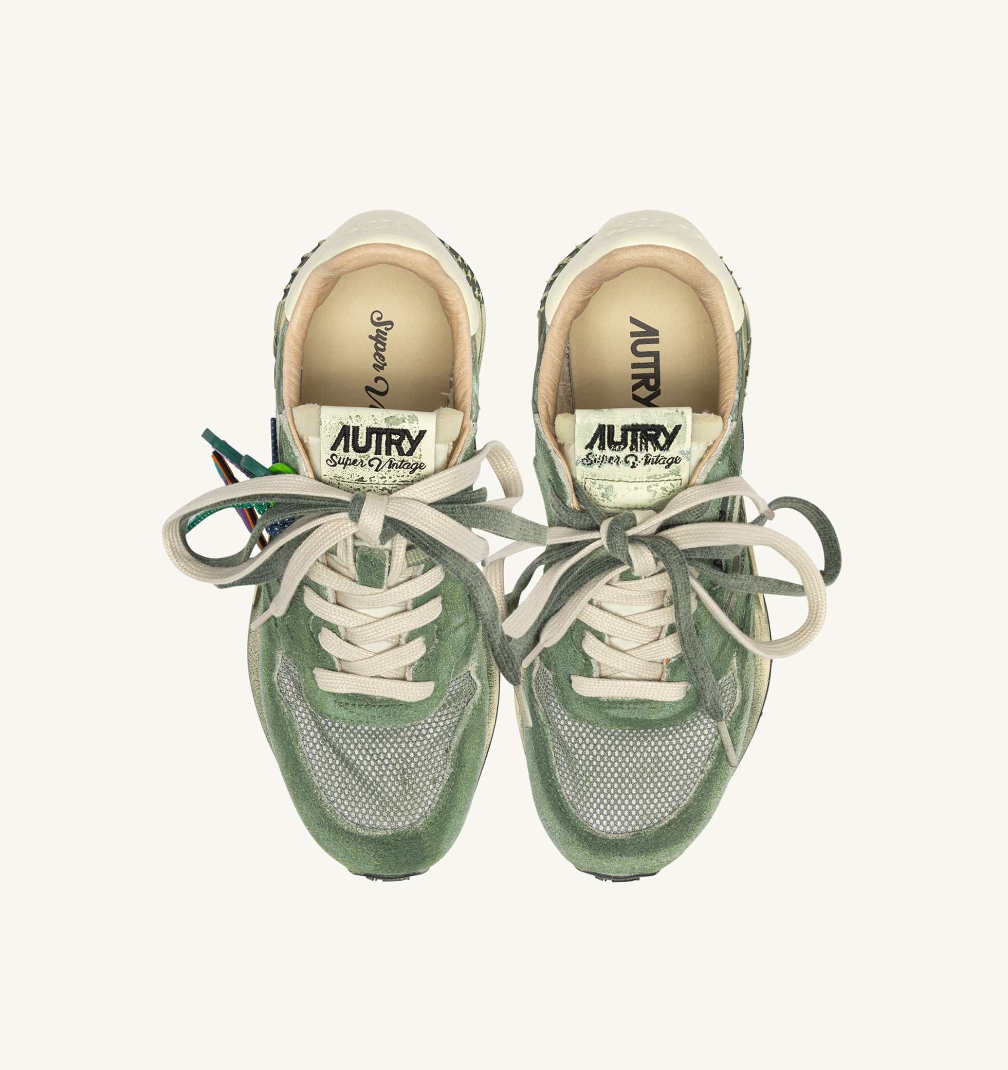SNEAKERS REELWIND SUPER VINTAGE IN SUEDE E NYLON LEPRECHAUN E BIANCO