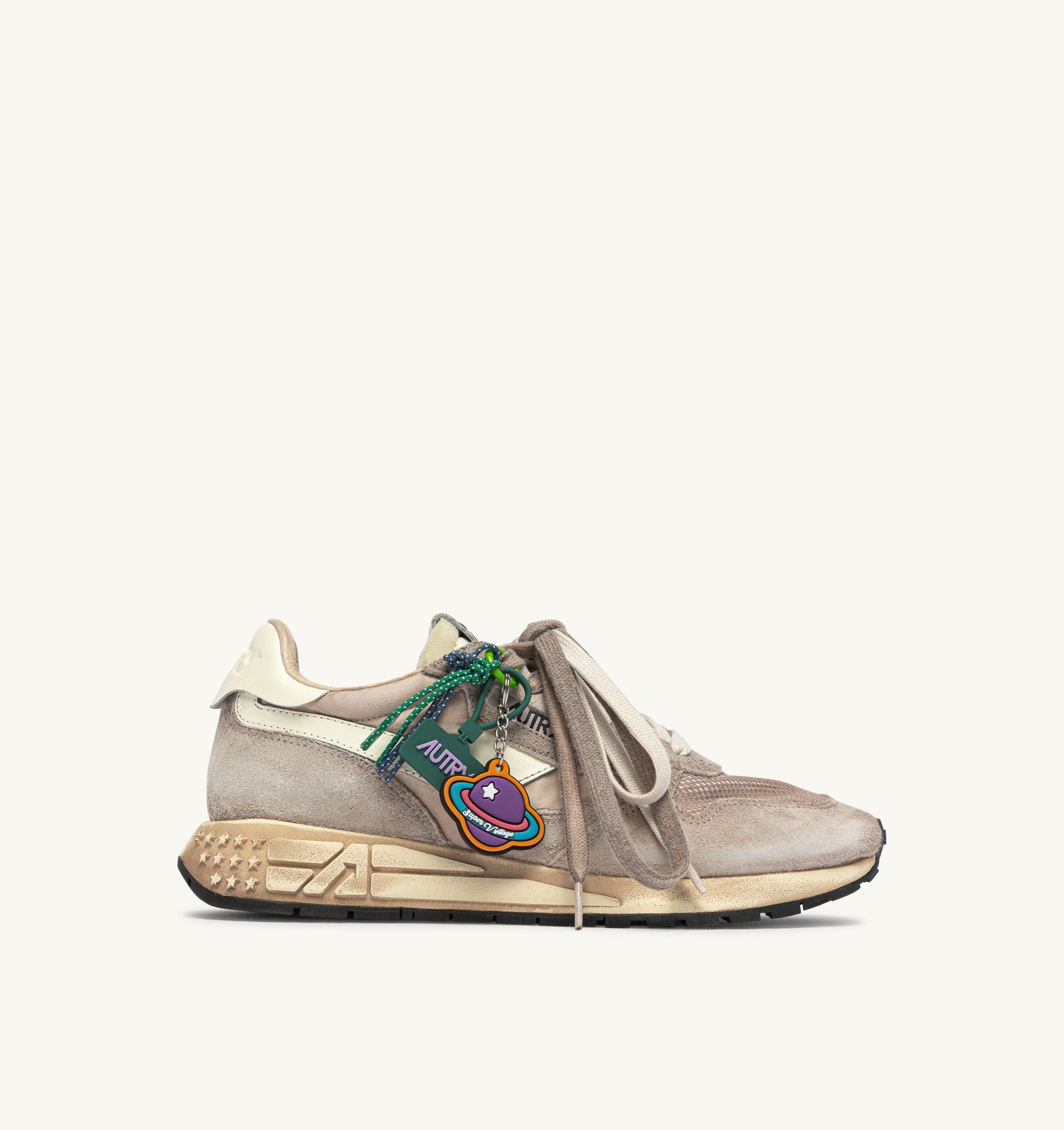 SNEAKERS REELWIND SUPER VINTAGE IN SUEDE E NYLON WOODSMOKE E BIANCO