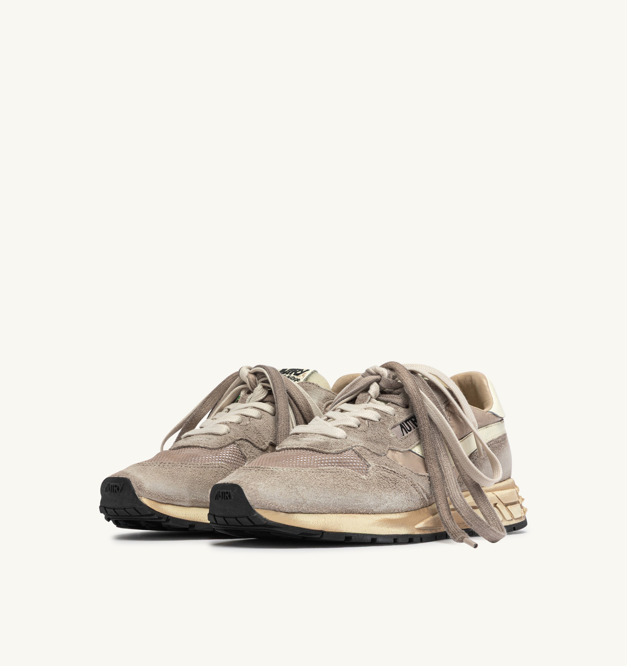 SNEAKERS REELWIND SUPER VINTAGE IN SUEDE E NYLON WOODSMOKE E BIANCO