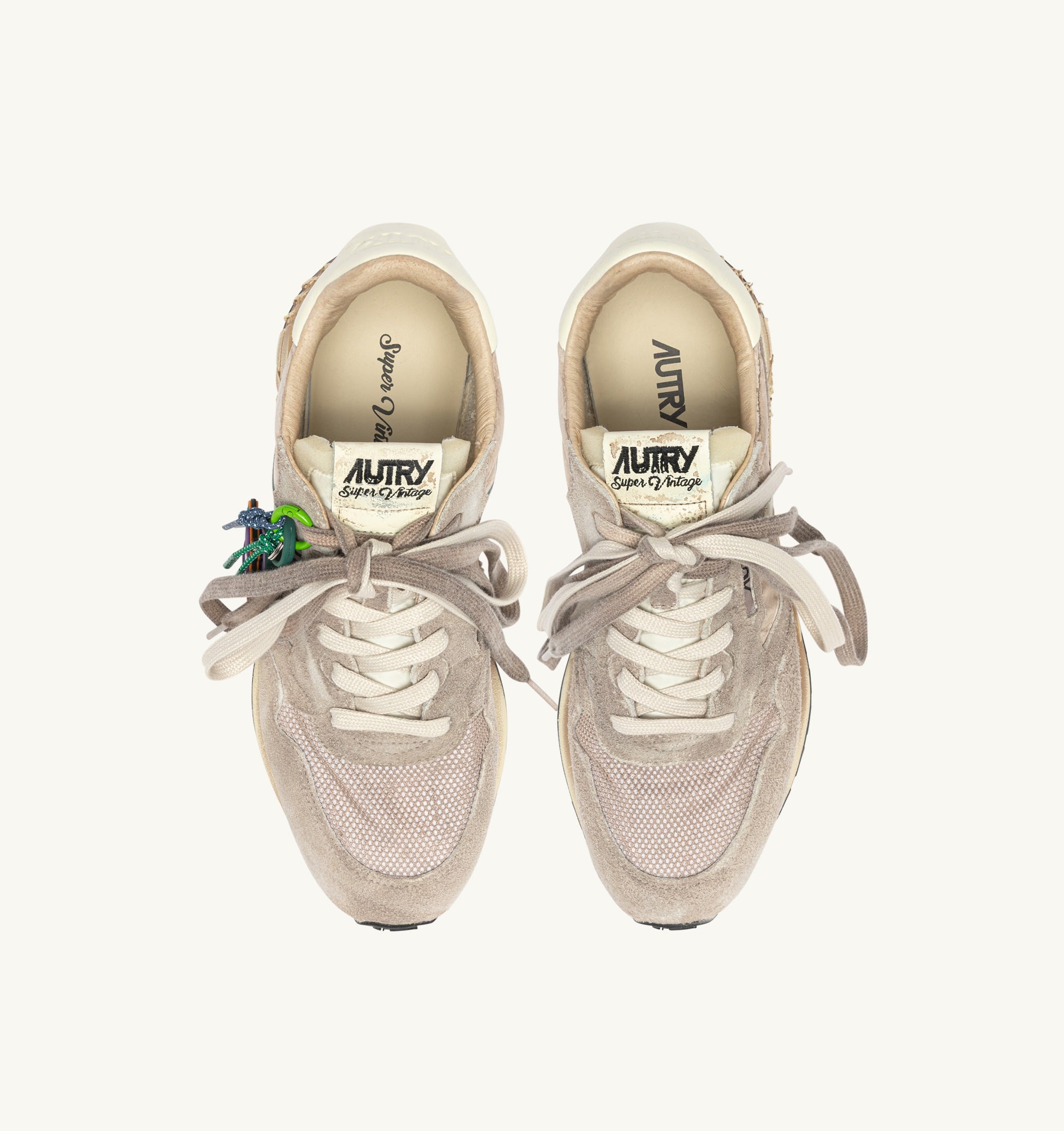 SNEAKERS REELWIND SUPER VINTAGE IN SUEDE E NYLON WOODSMOKE E BIANCO