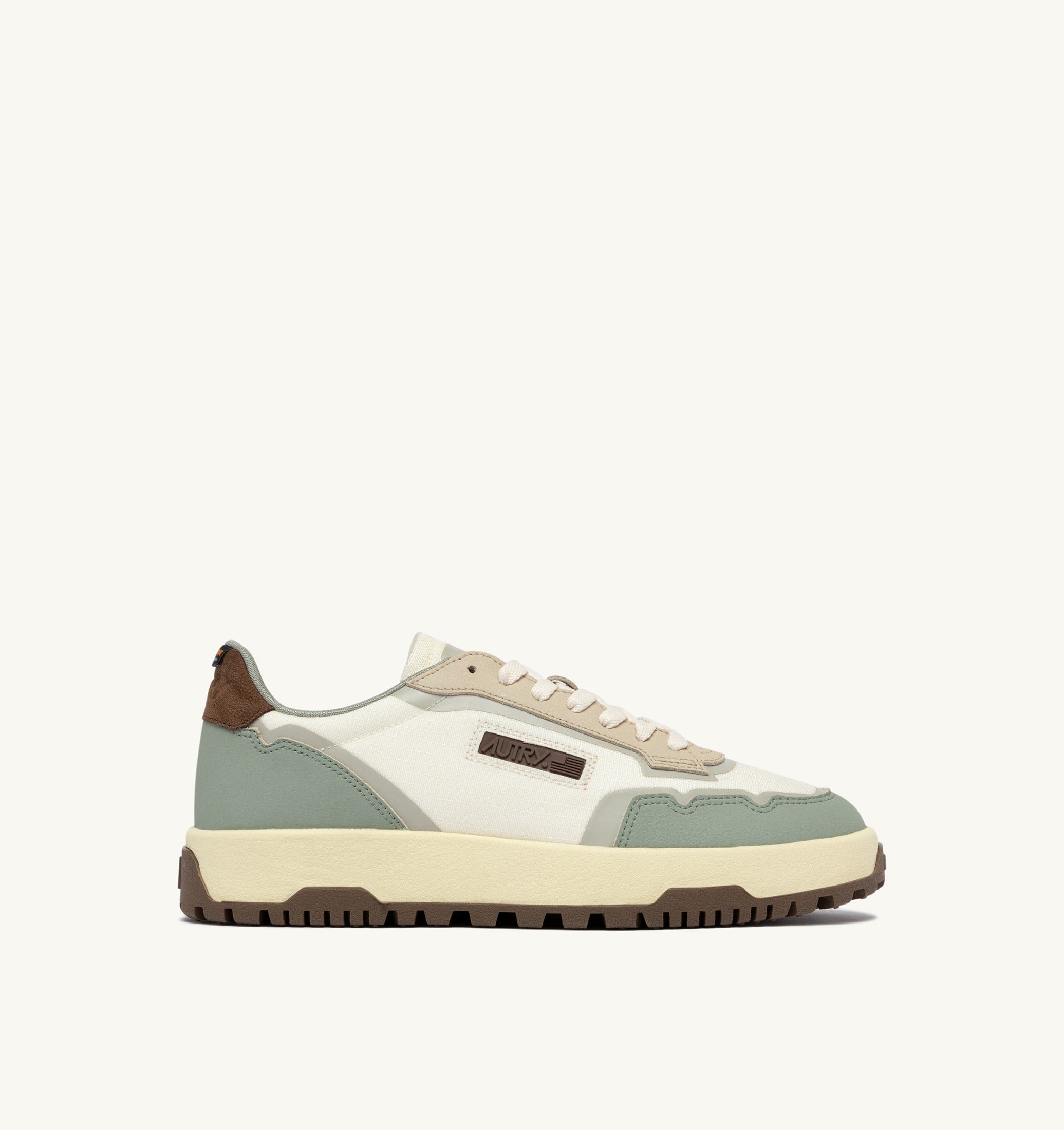 SNEAKERS WILDPACE LOW IN CORDURA E PELLE MARSHMALLOW E SEA GRASS