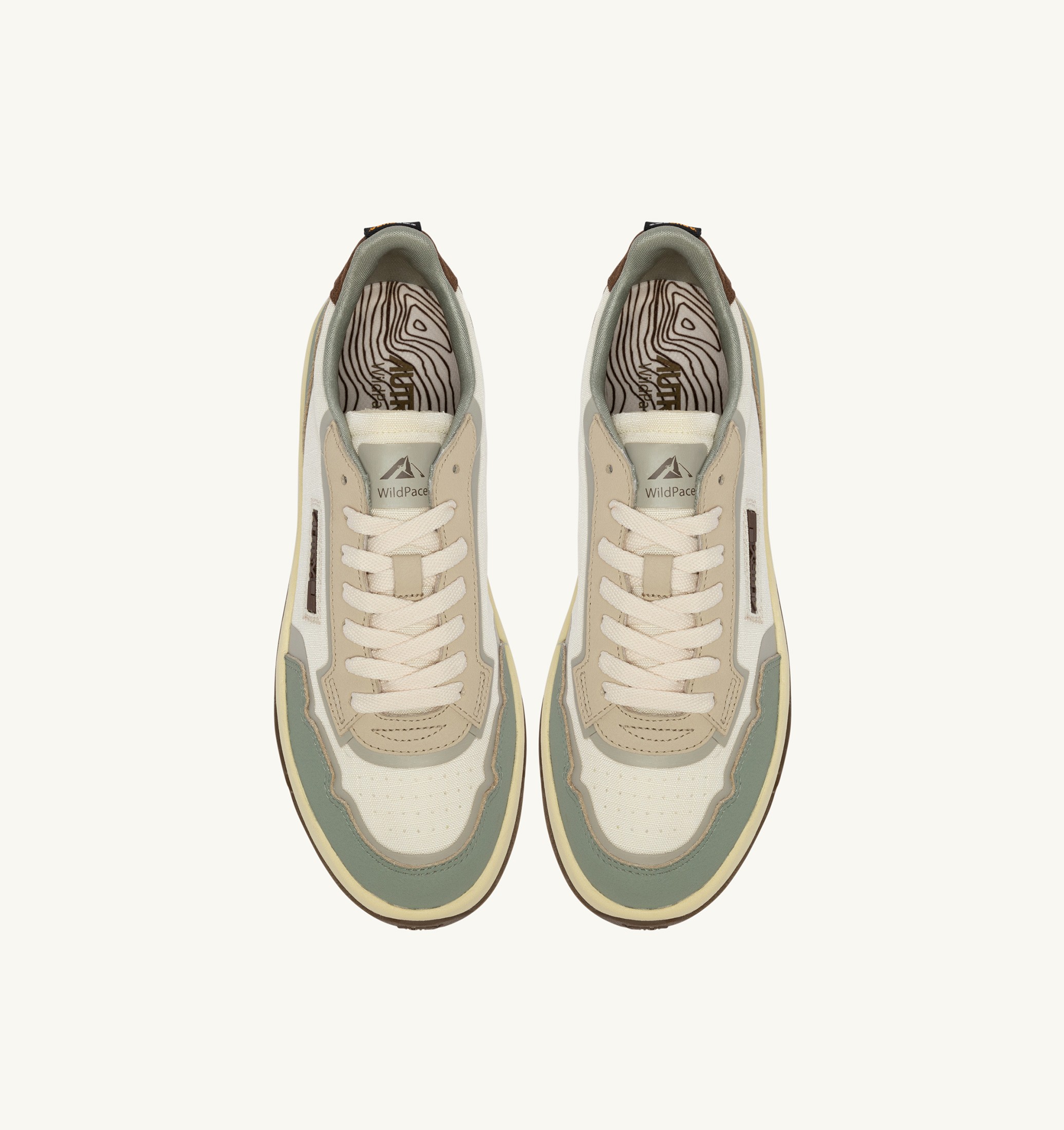 SNEAKERS WILDPACE LOW IN CORDURA E PELLE MARSHMALLOW E SEA GRASS