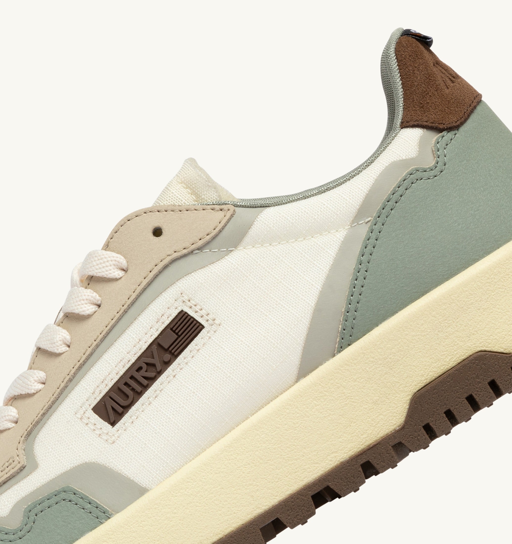 SNEAKERS WILDPACE LOW IN CORDURA E PELLE MARSHMALLOW E SEA GRASS