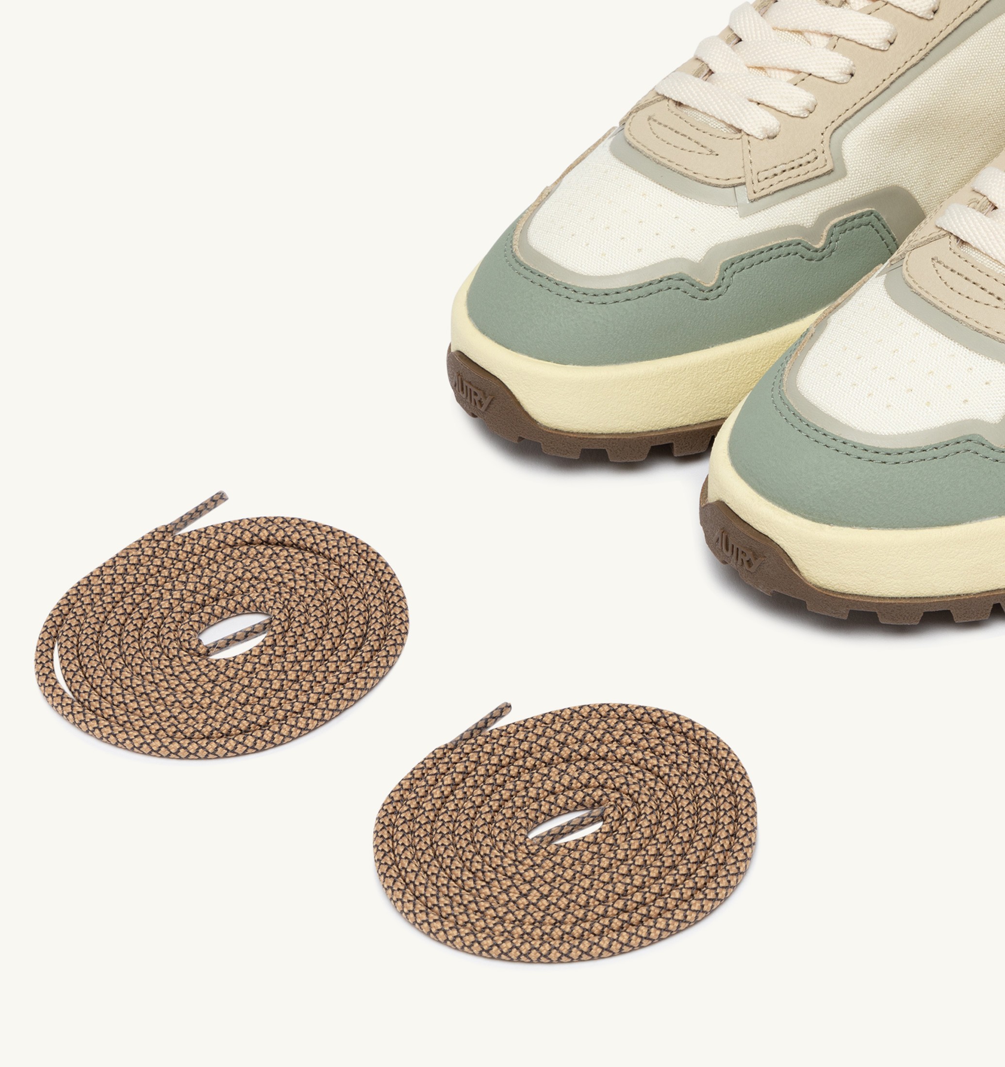 SNEAKERS WILDPACE LOW IN CORDURA E PELLE MARSHMALLOW E SEA GRASS