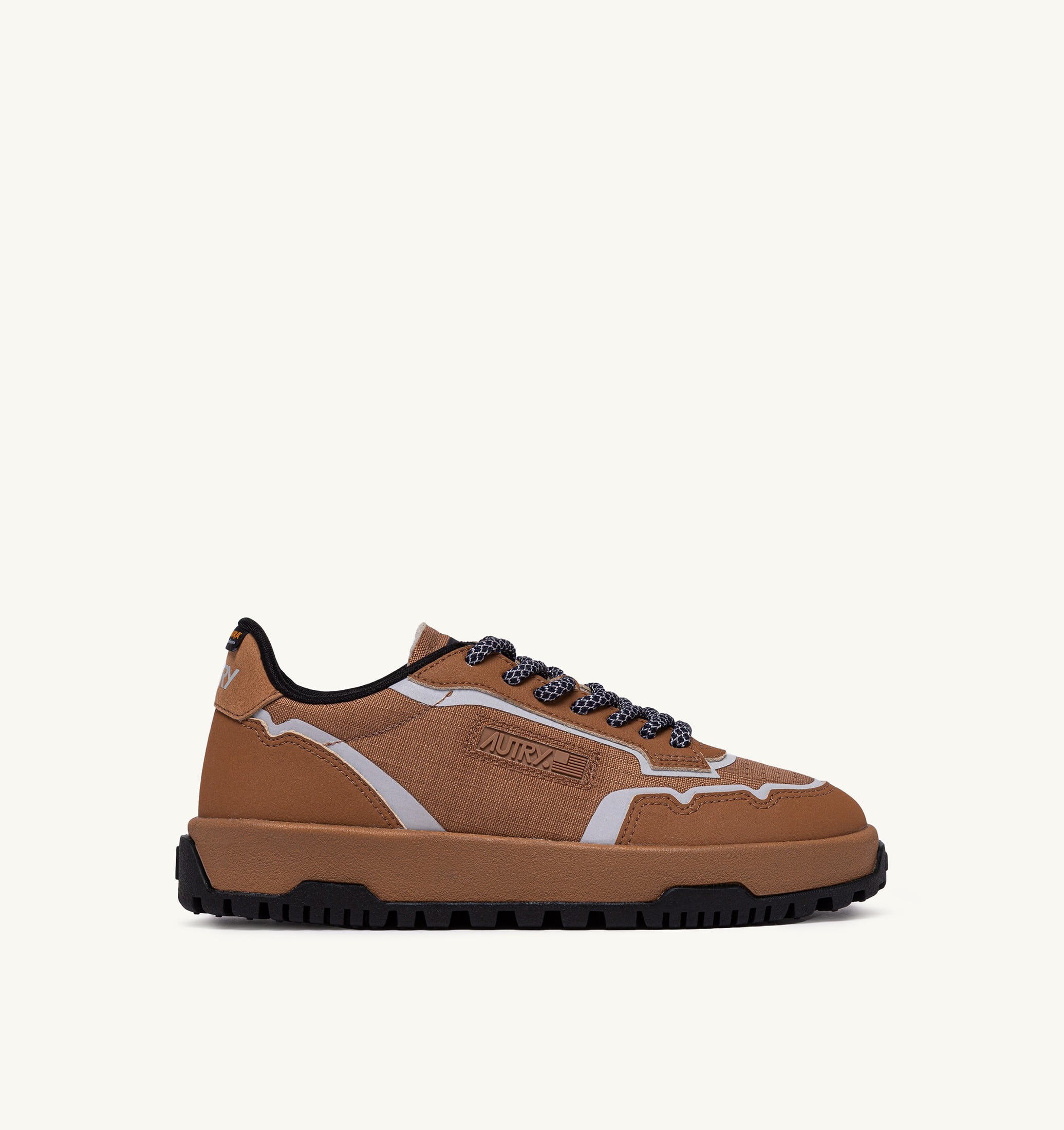 SNEAKERS WILDPACE LOW IN NYLON RIPSTOP E PELLE BROWN SUGAR E REFLEX