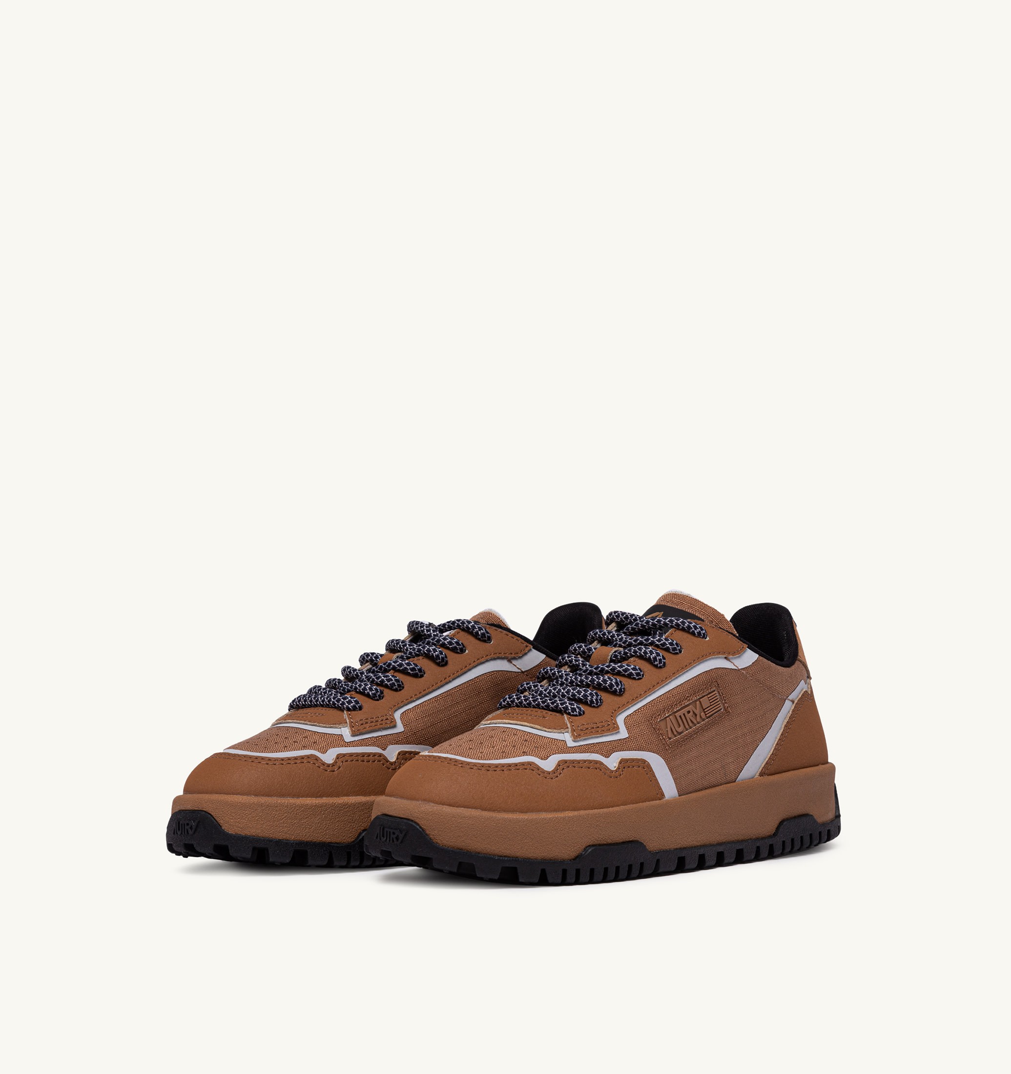 SNEAKERS WILDPACE LOW IN NYLON RIPSTOP E PELLE BROWN SUGAR E REFLEX