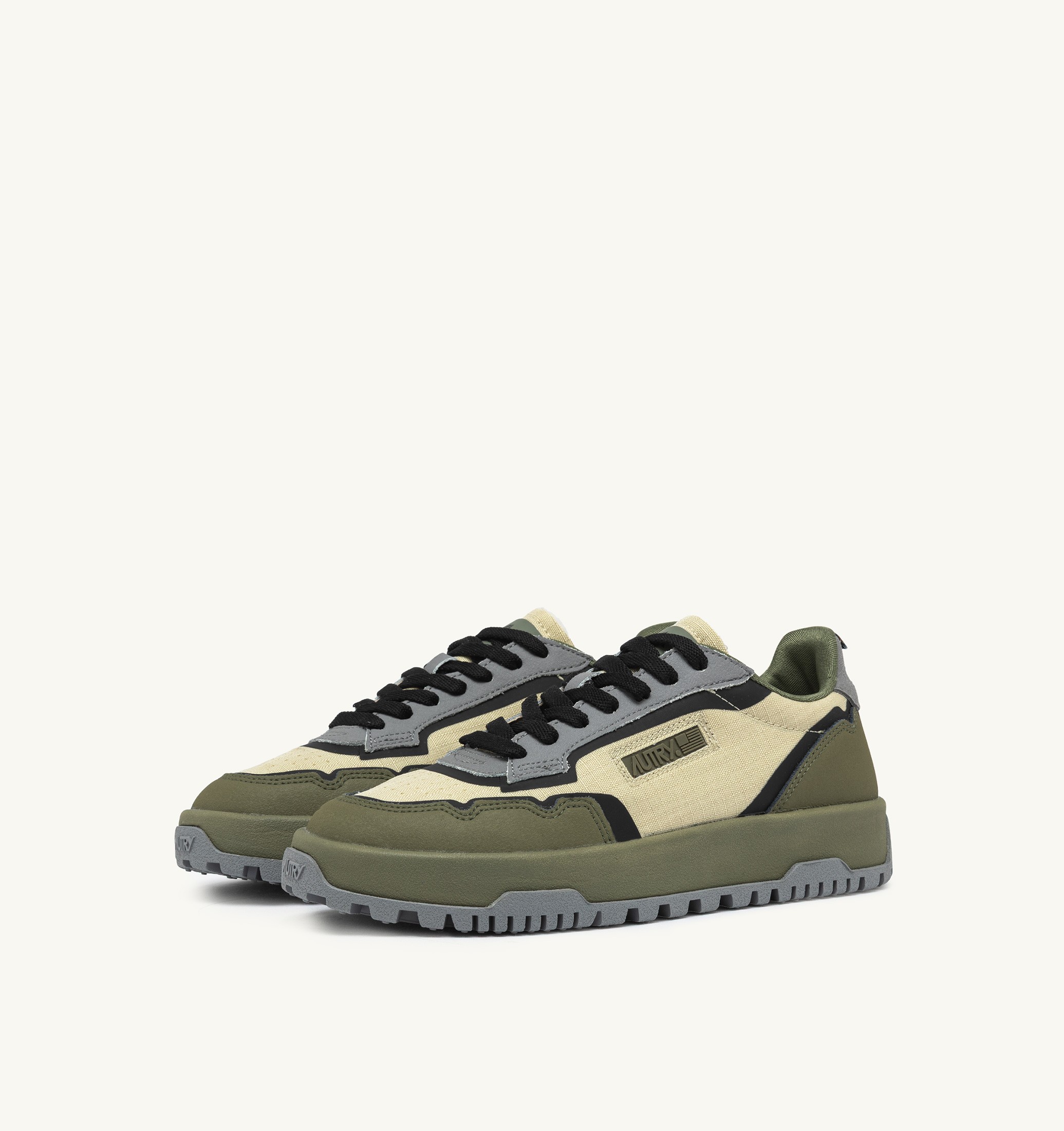 SNEAKERS WILDPACE LOW IN NYLON RIPSTOP E PELLE CASTLE WALL E TITANIUM