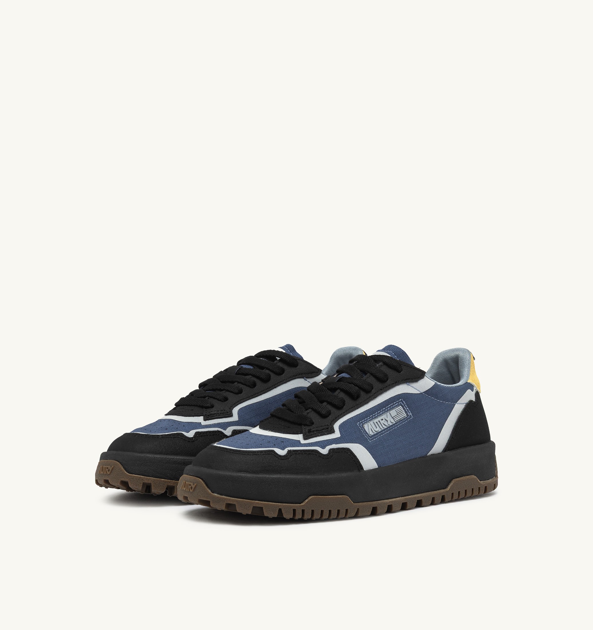 SNEAKERS WILDPACE LOW IN NYLON RIPSTOP E PELLE DARK BLUE E NERO