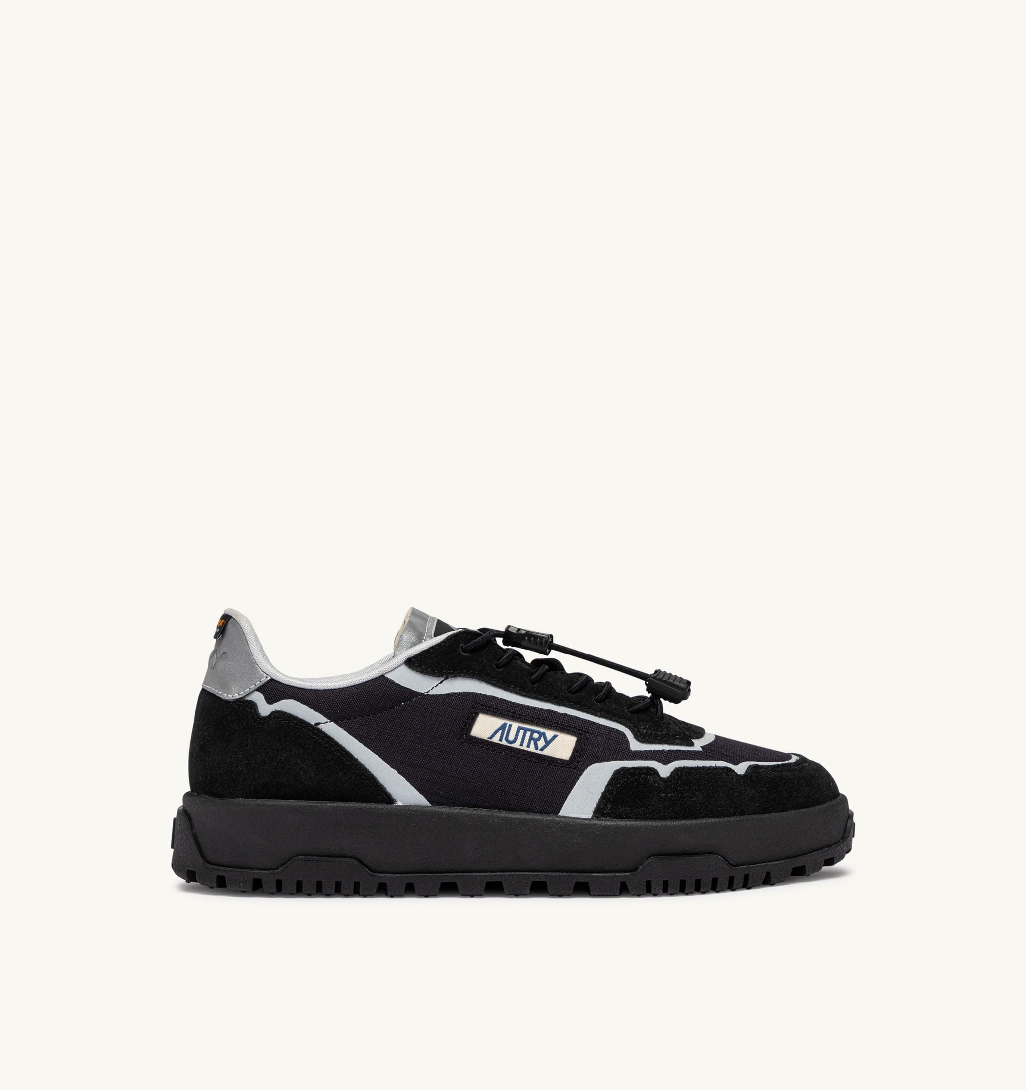 SNEAKERS WILDPACE LOW IN NYLON RIPSTOP E SUEDE NERO E ARGENTO