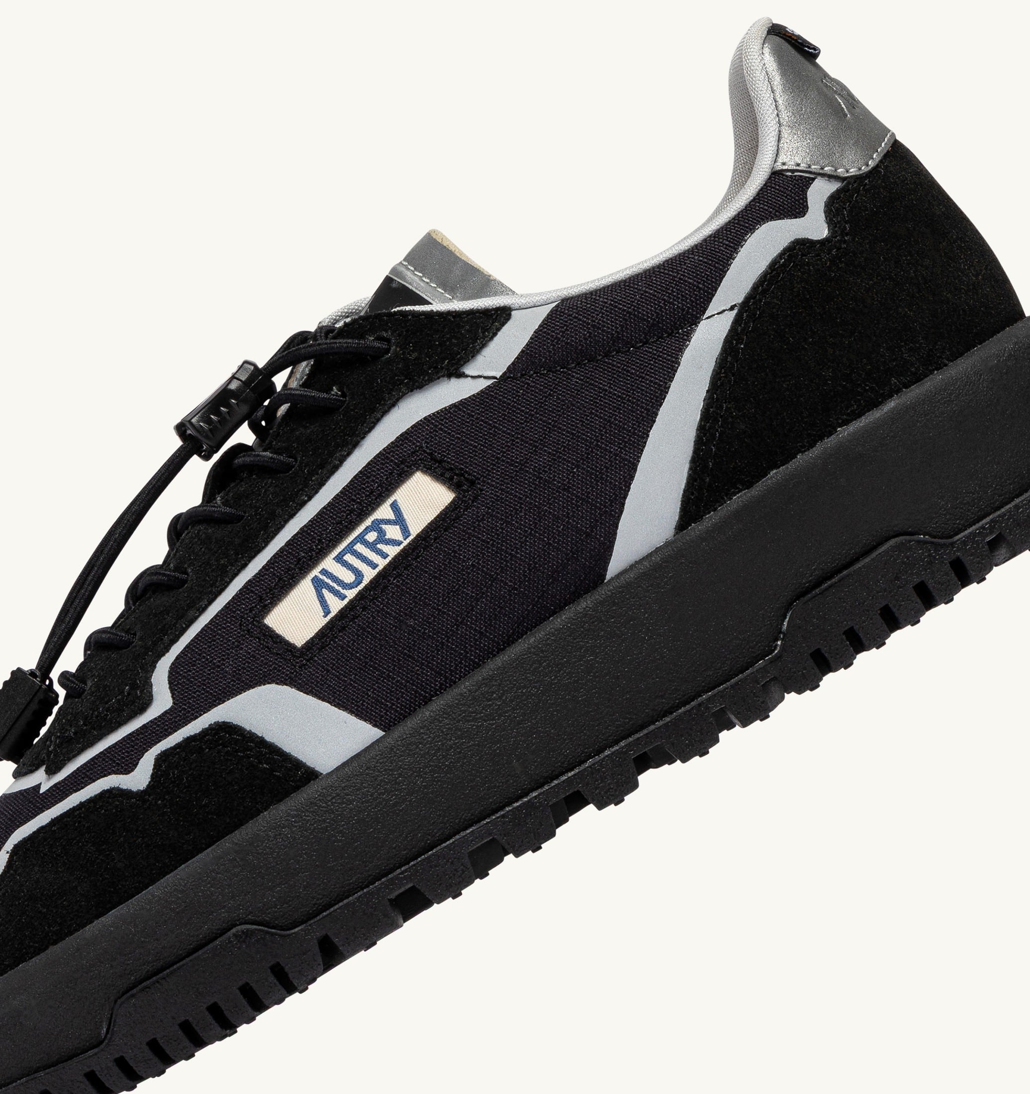 SNEAKERS WILDPACE LOW IN NYLON RIPSTOP E SUEDE NERO E ARGENTO