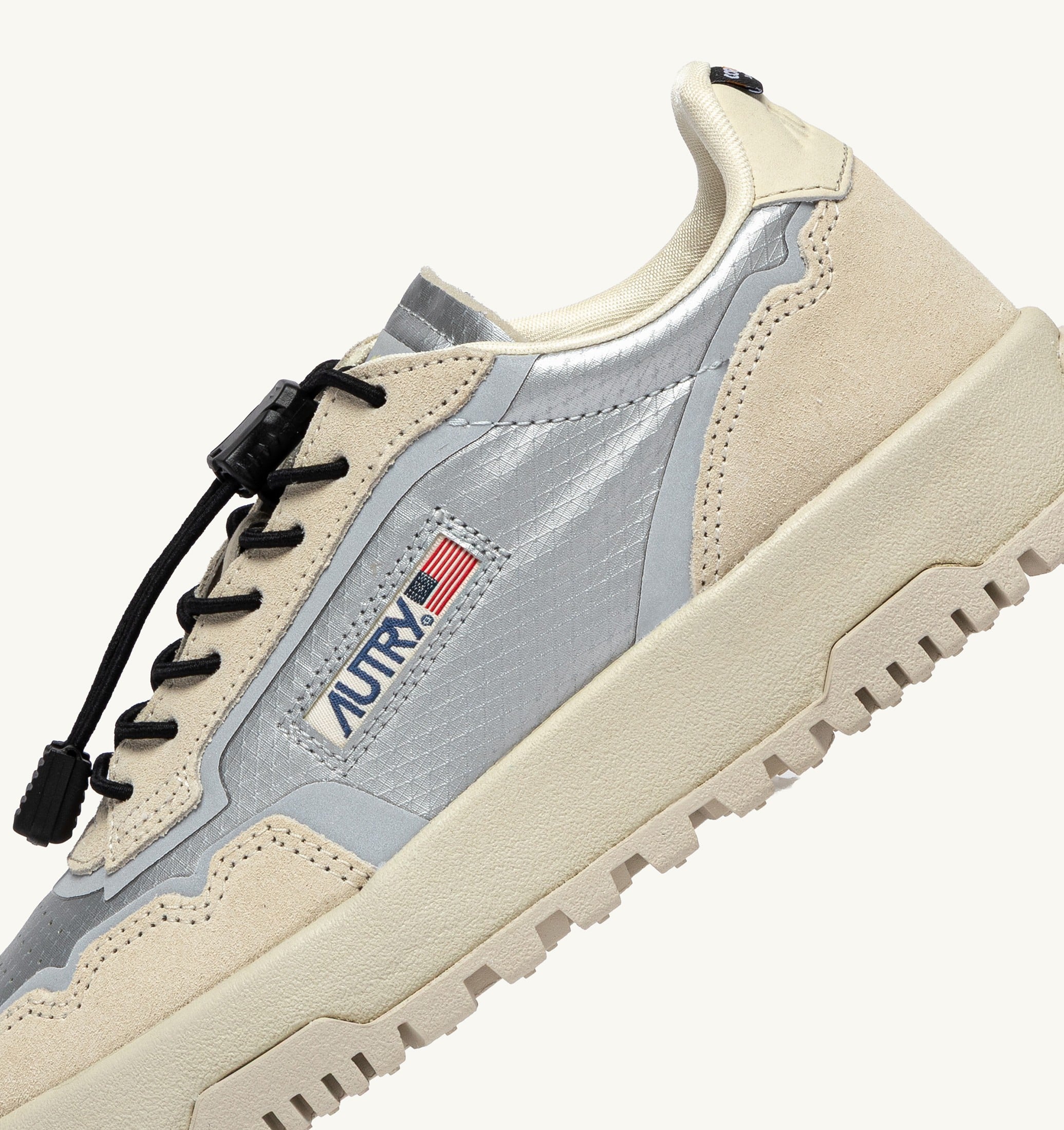 SNEAKERS WILDPACE LOW IN TESSUTO E SUEDE BIANCO E ARGENTO