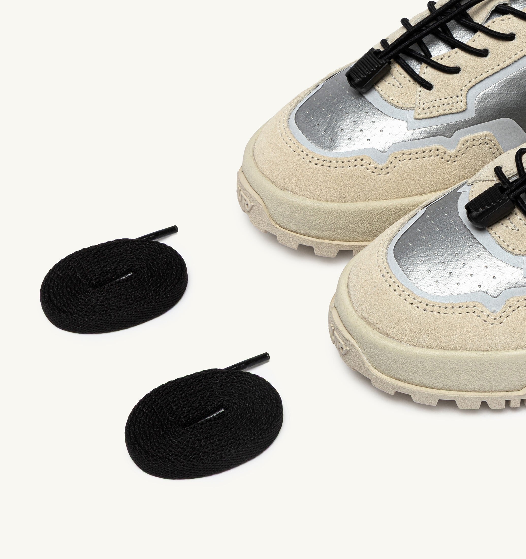 SNEAKERS WILDPACE LOW IN TESSUTO E SUEDE BIANCO E ARGENTO
