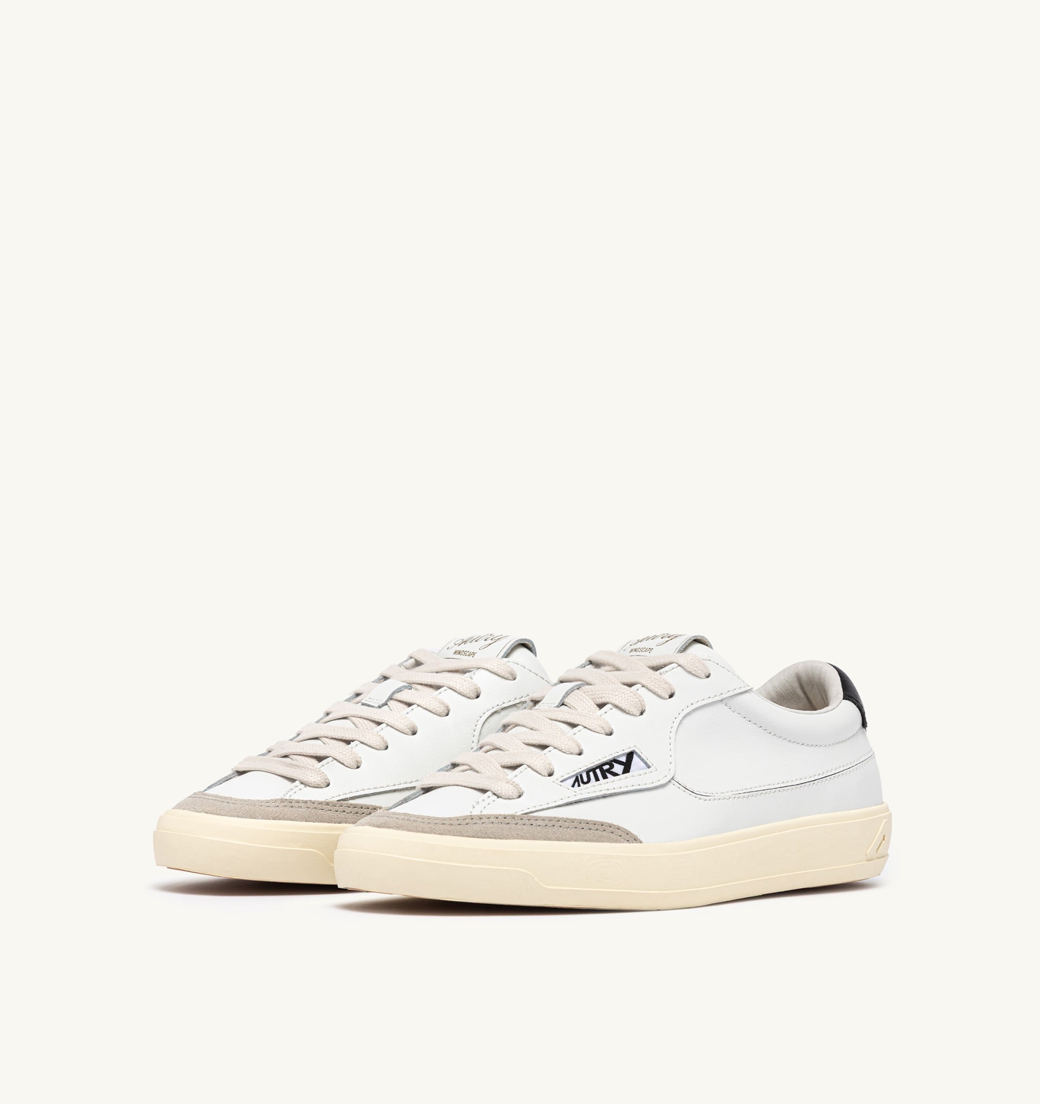 SNEAKERS WINDSCAPE LOW IN PELLE BIANCA E NERA