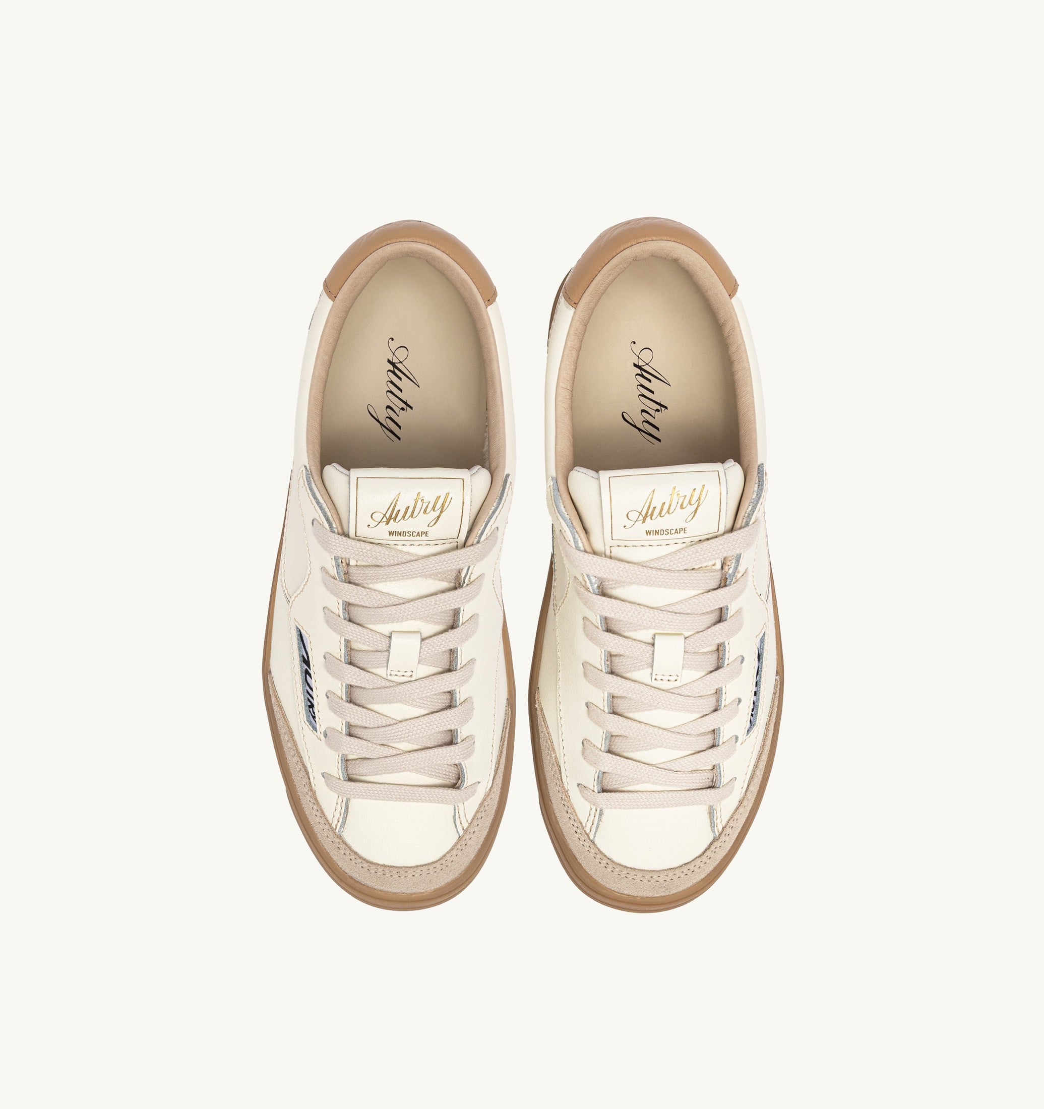 SNEAKERS WINDSCAPE LOW IN PELLE MARSHMALLOW E TAN
