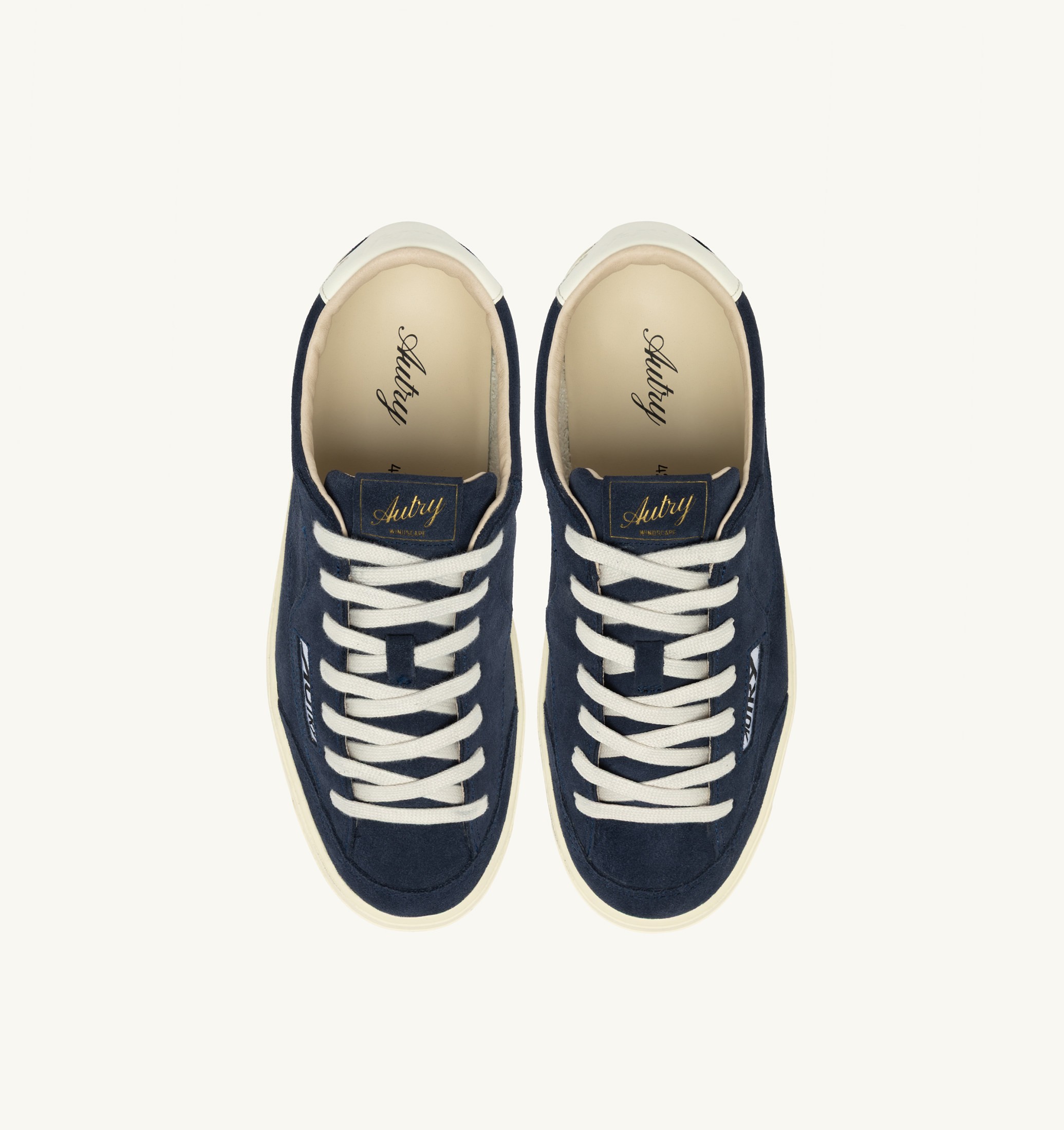 SNEAKERS WINDSCAPE LOW IN SUEDE NAVY E MARSHMALLOW