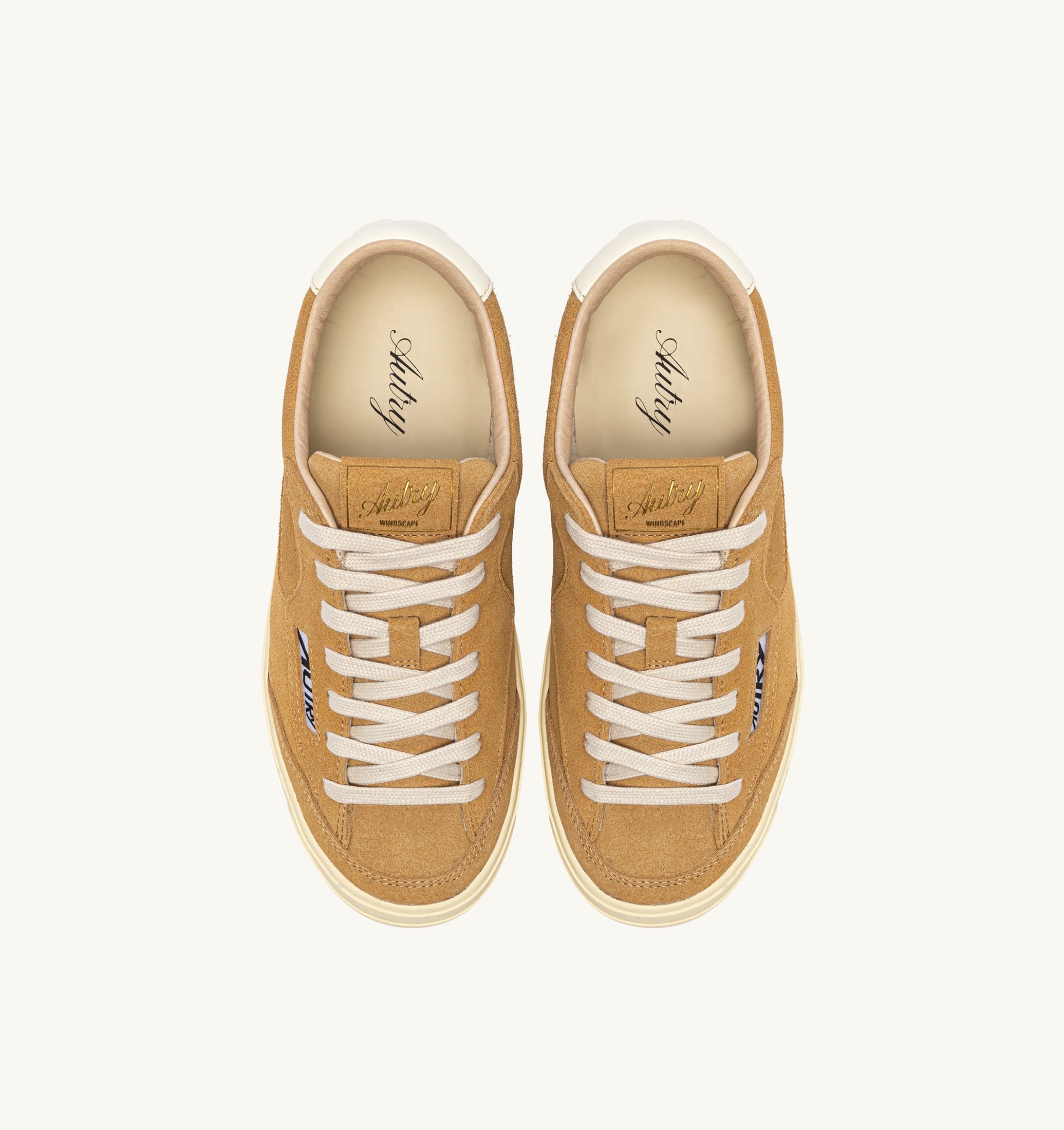 SNEAKERS WINDSCAPE LOW IN SUEDE RAME E MARSHMALLOW