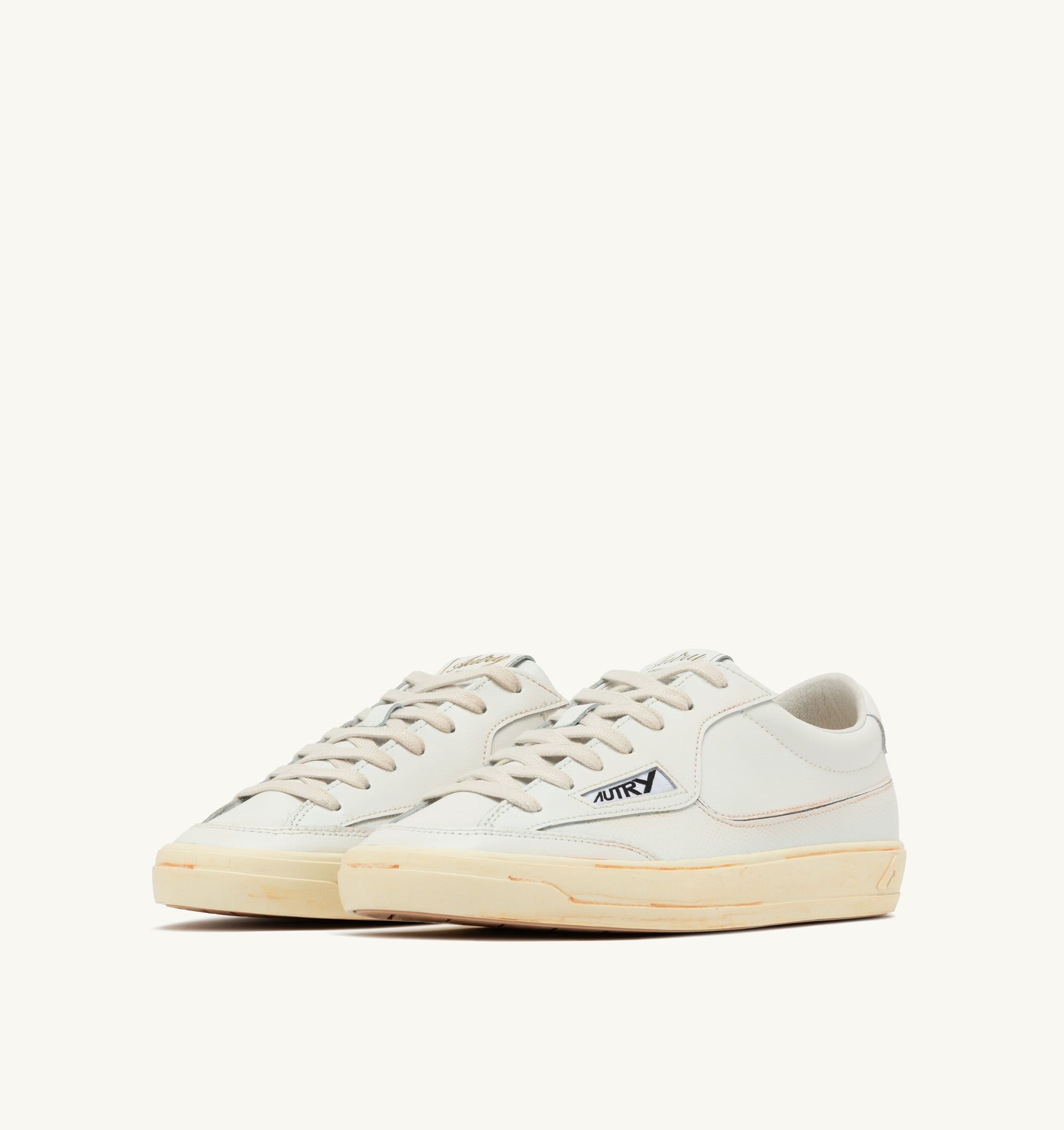 SNEAKERS WINDSCAPE LOW SUPER VINTAGE IN PELLE BIANCA