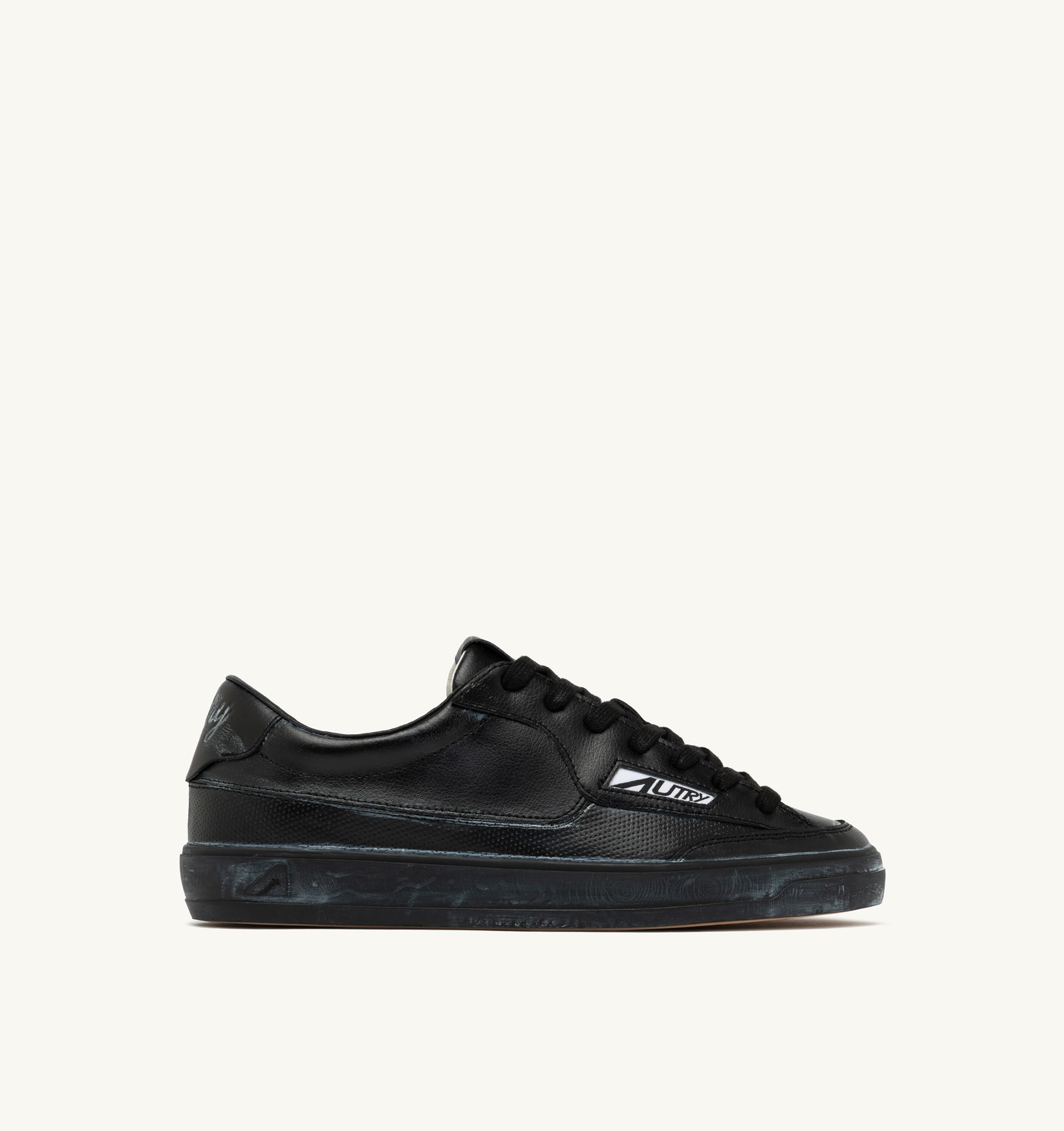 SNEAKERS WINDSCAPE LOW SUPER VINTAGE IN PELLE NERA