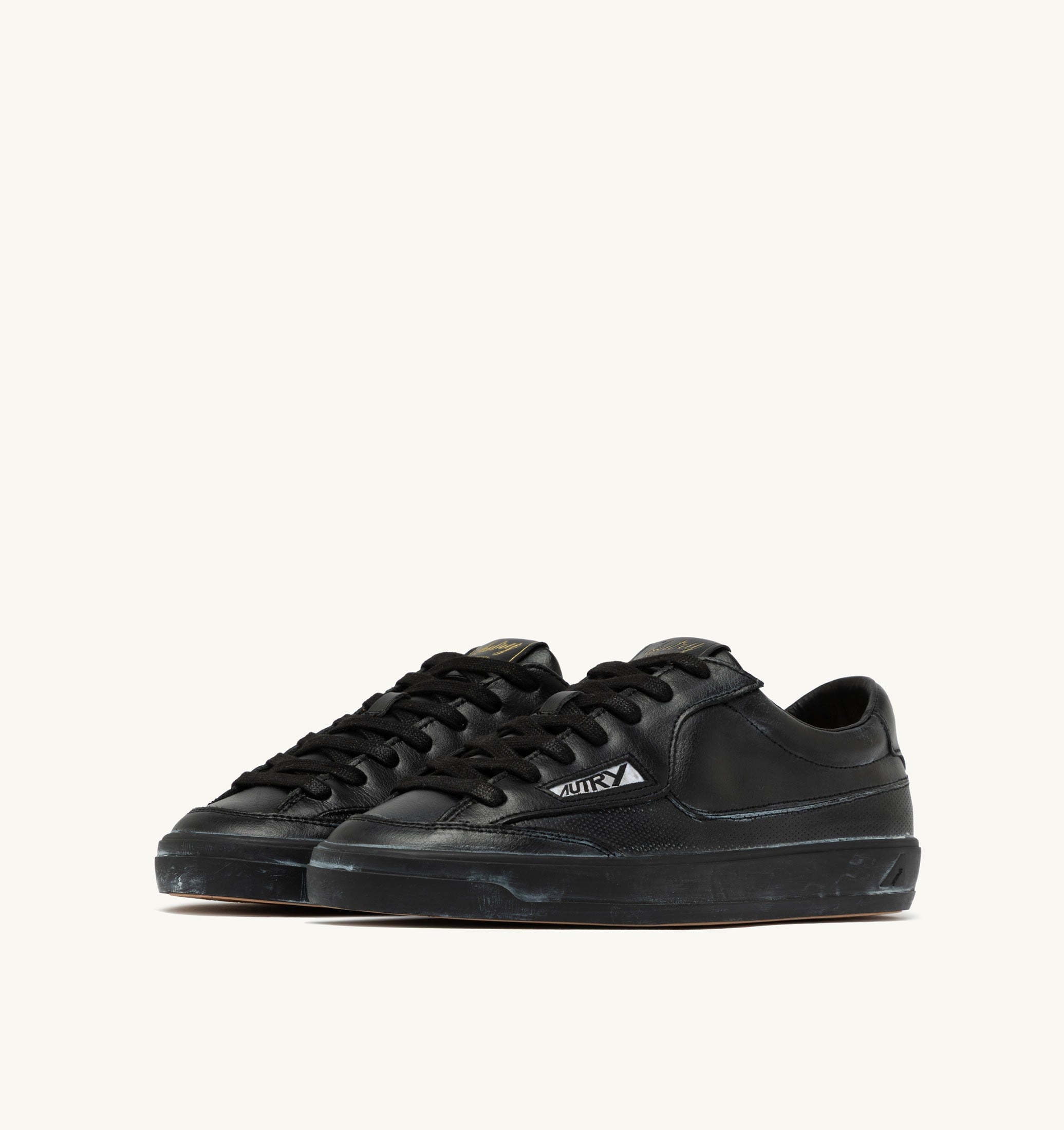 SNEAKERS WINDSCAPE LOW SUPER VINTAGE IN PELLE NERA