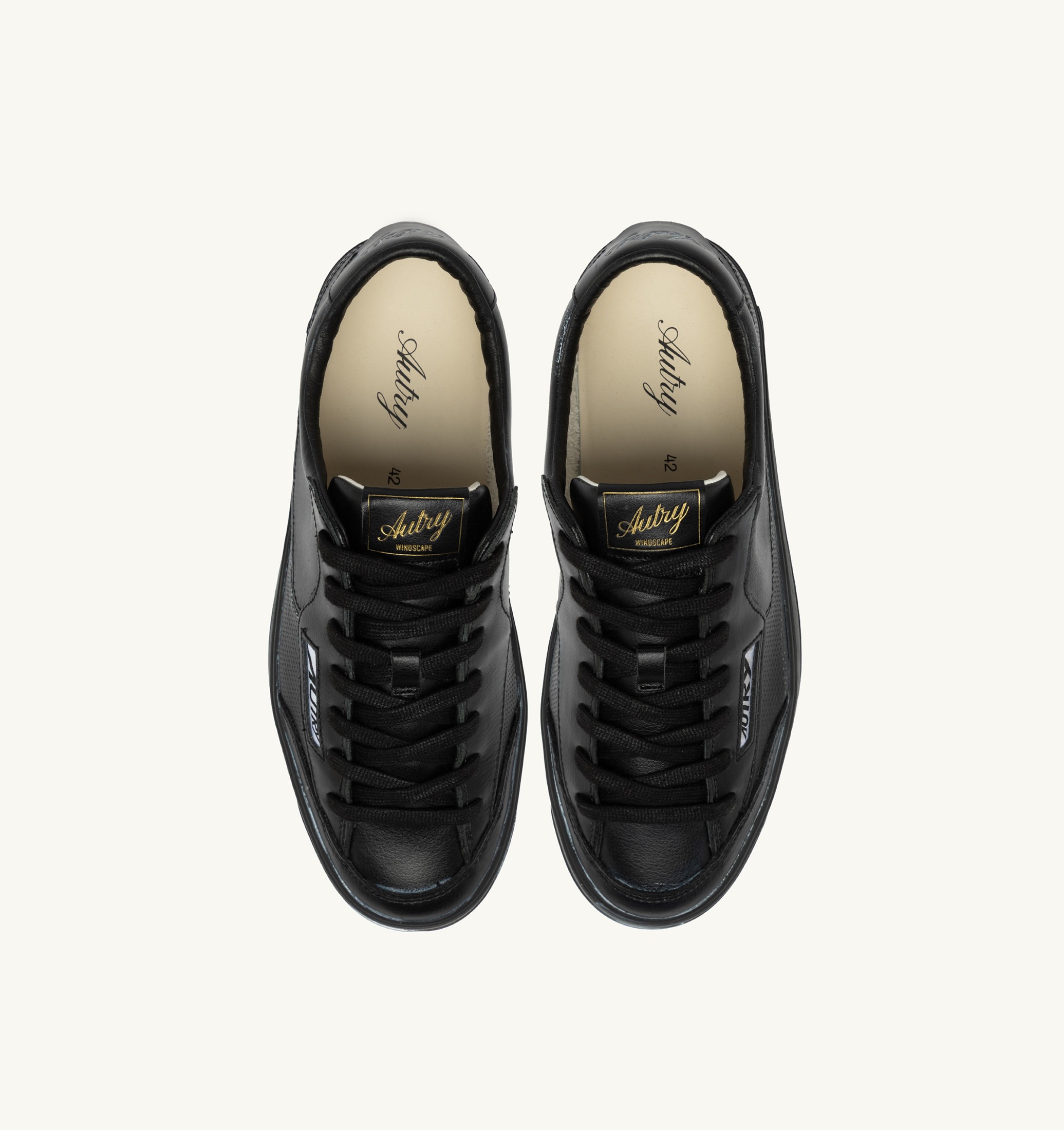 SNEAKERS WINDSCAPE LOW SUPER VINTAGE IN PELLE NERA
