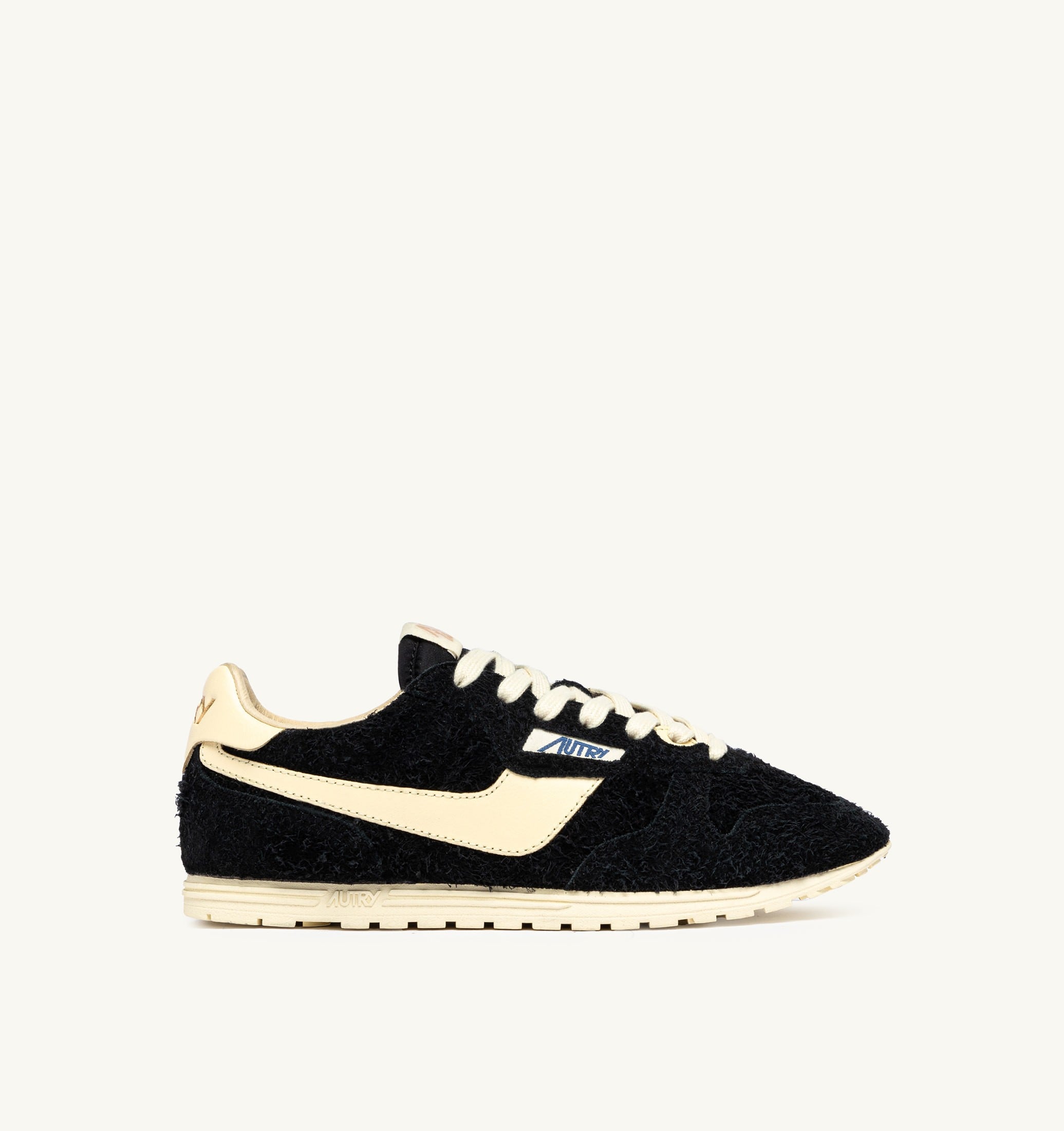 SNEAKERS WINDSPIN IN SUEDE E PELLE NERA E RUTABAGA